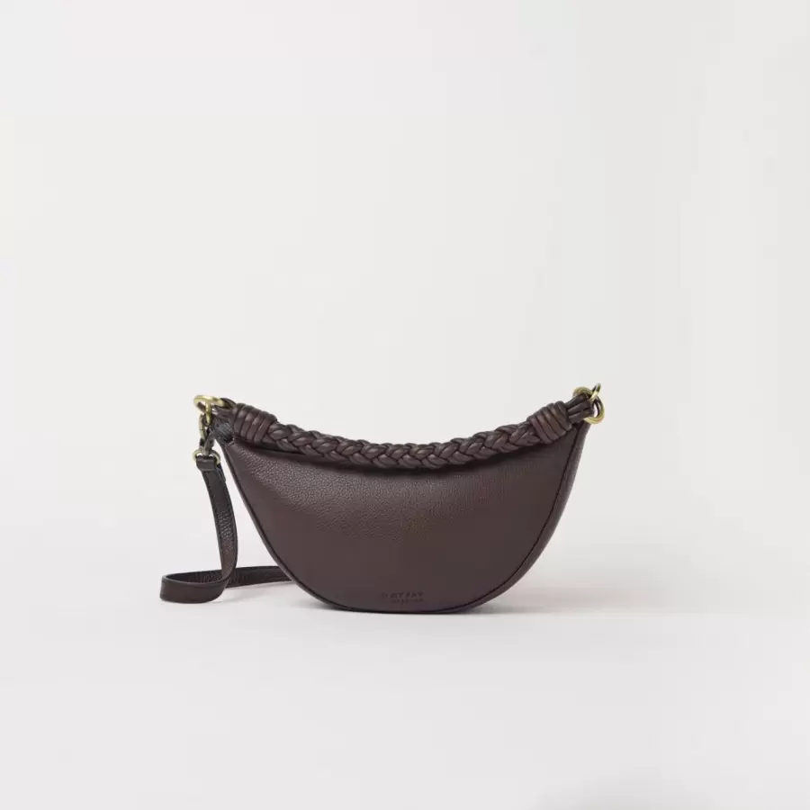 O My Bag - Leo Mini Twisted Handle, Chocolate Soft Grain