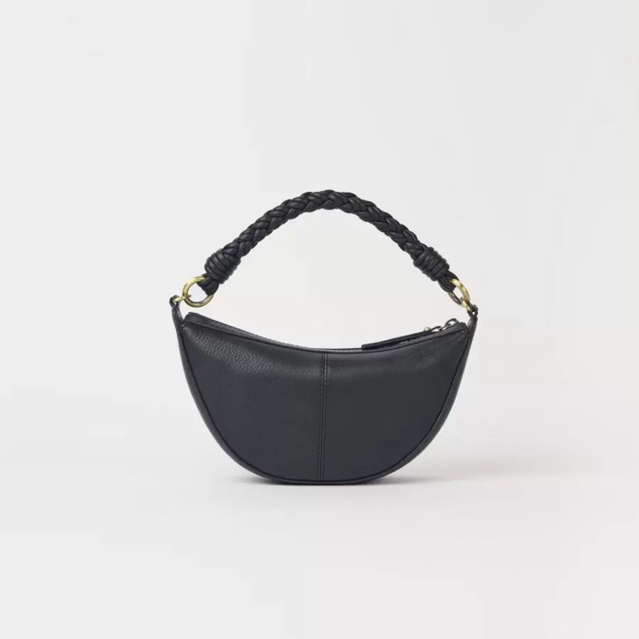 O My Bag - Leo Mini Twisted Handle, Black Soft Grain