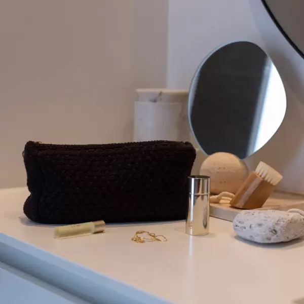 By LOHN - Strikket Clutch Petra, Chocolate