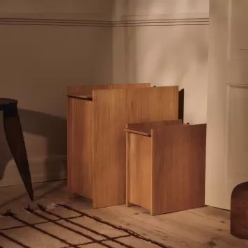 Ferm Living - Sama Wooden Bin, Oak H:50 