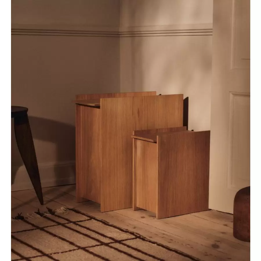Ferm Living - Sama Wooden Bin, Oak H:50 