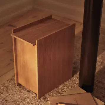 Ferm Living - Sama Wooden Bin, Oak H:35