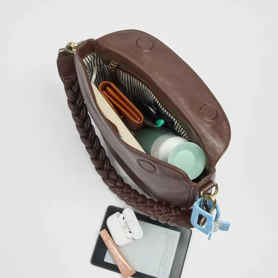 O My Bag - Cross Body Lana Soft Grain Leather, Chocolate