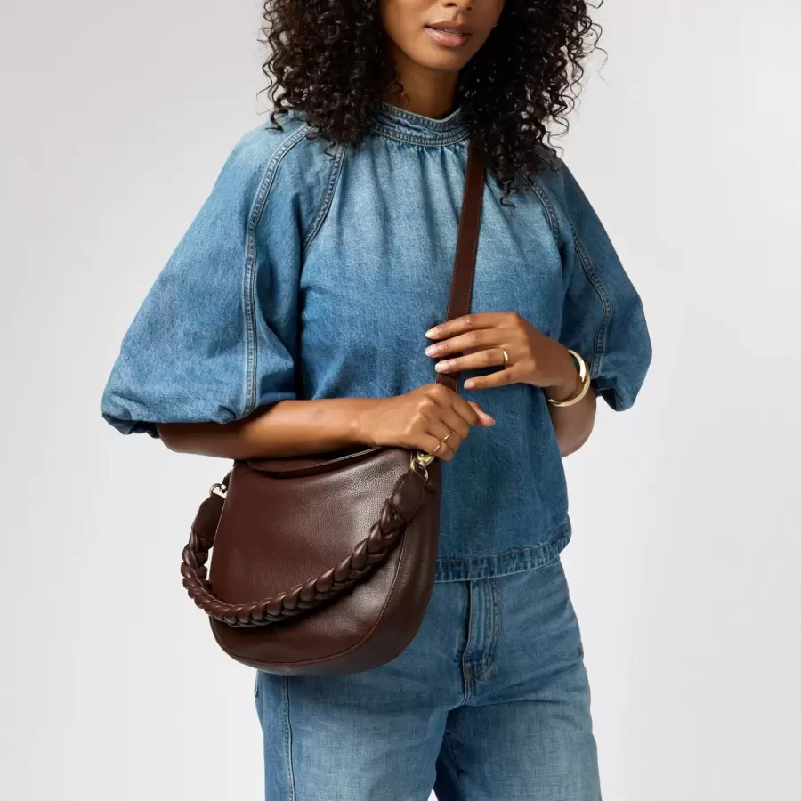 O My Bag - Cross Body Lana Soft Grain Leather, Chocolate