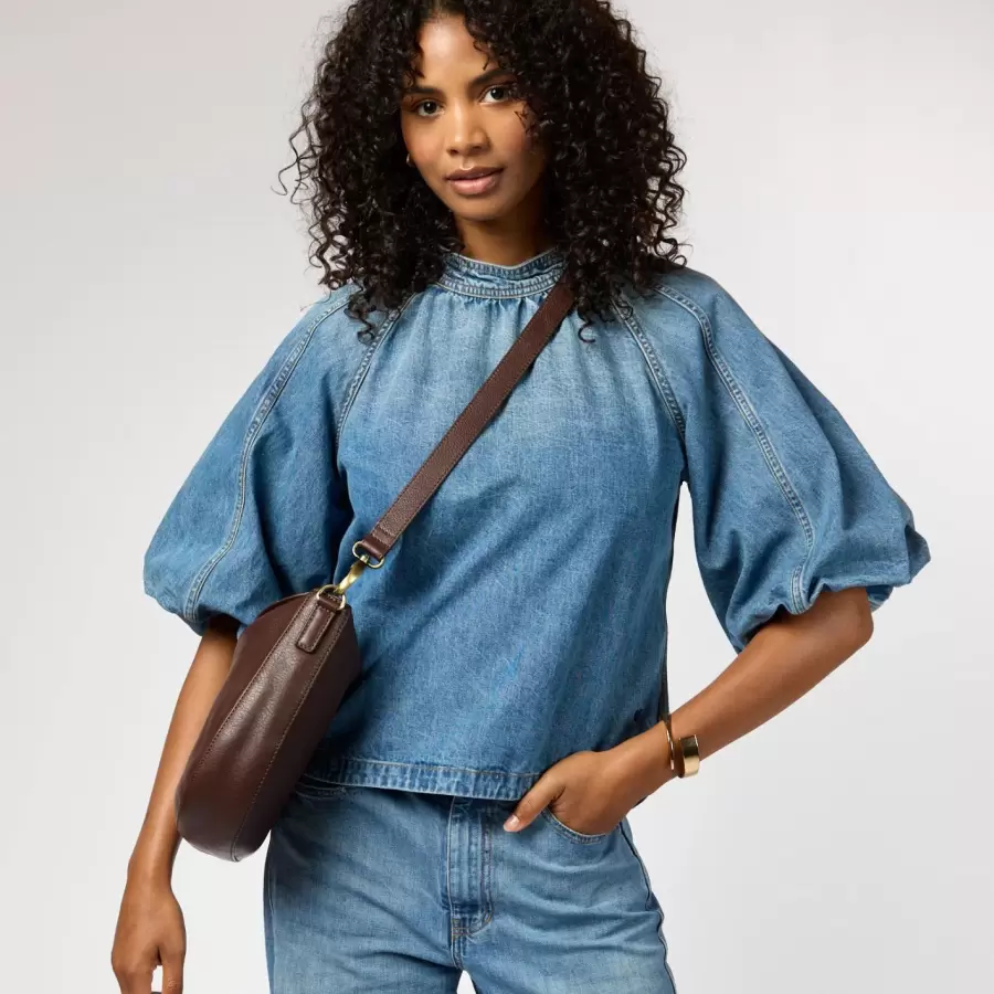 O My Bag - Cross Body Lana Soft Grain Leather, Chocolate