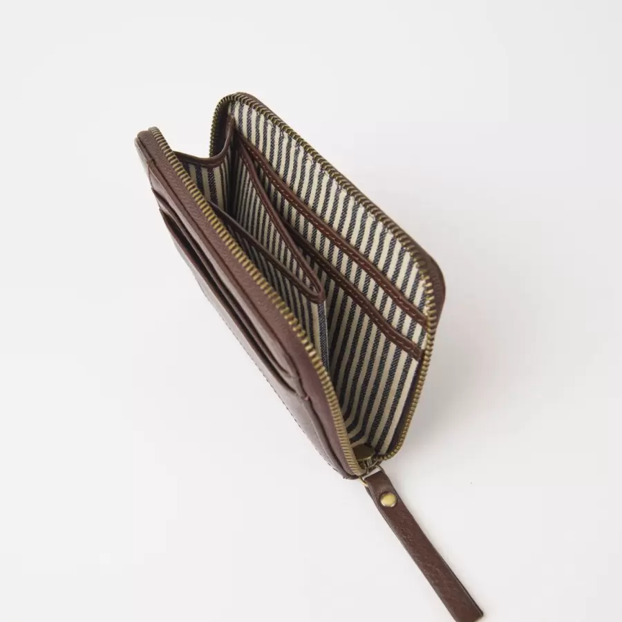 O My Bag - Robbie Wallet Soft Grain Leather, Chocolate