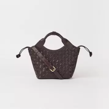 O My Bag - Mara Mini Woven Classic Leather, Chocolate O My Bag - Mara Mini Woven Classic Leather, Chocolate