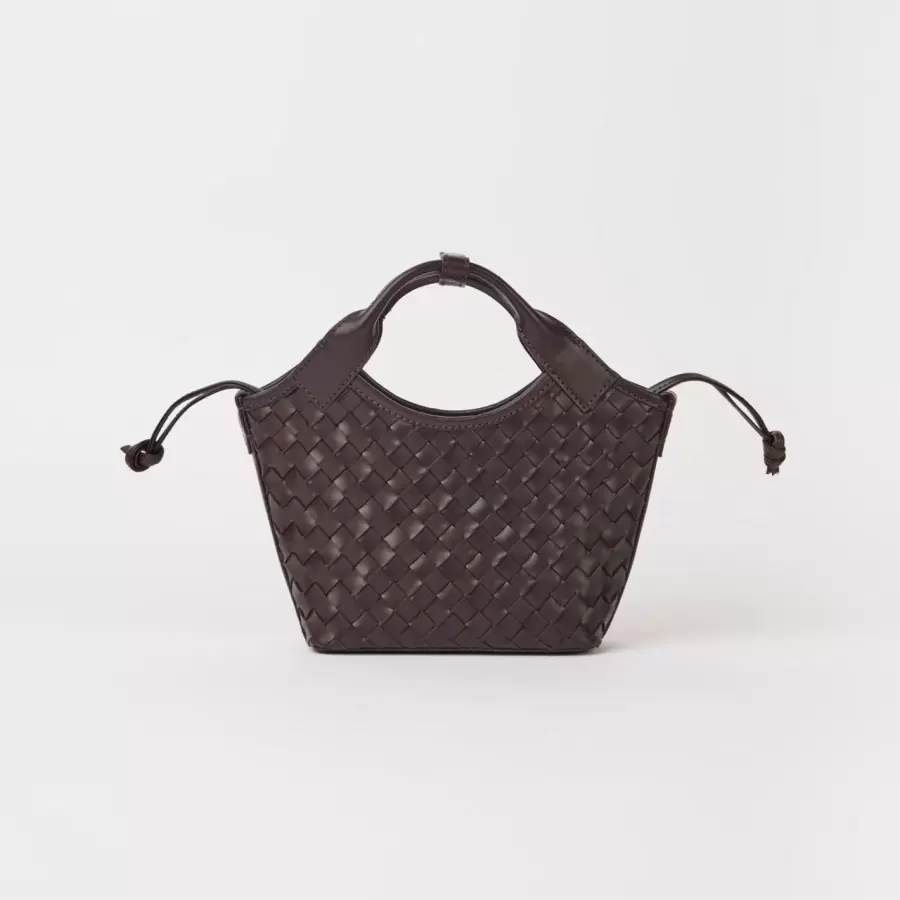 O My Bag - Mara Mini Woven Classic Leather, Chocolate