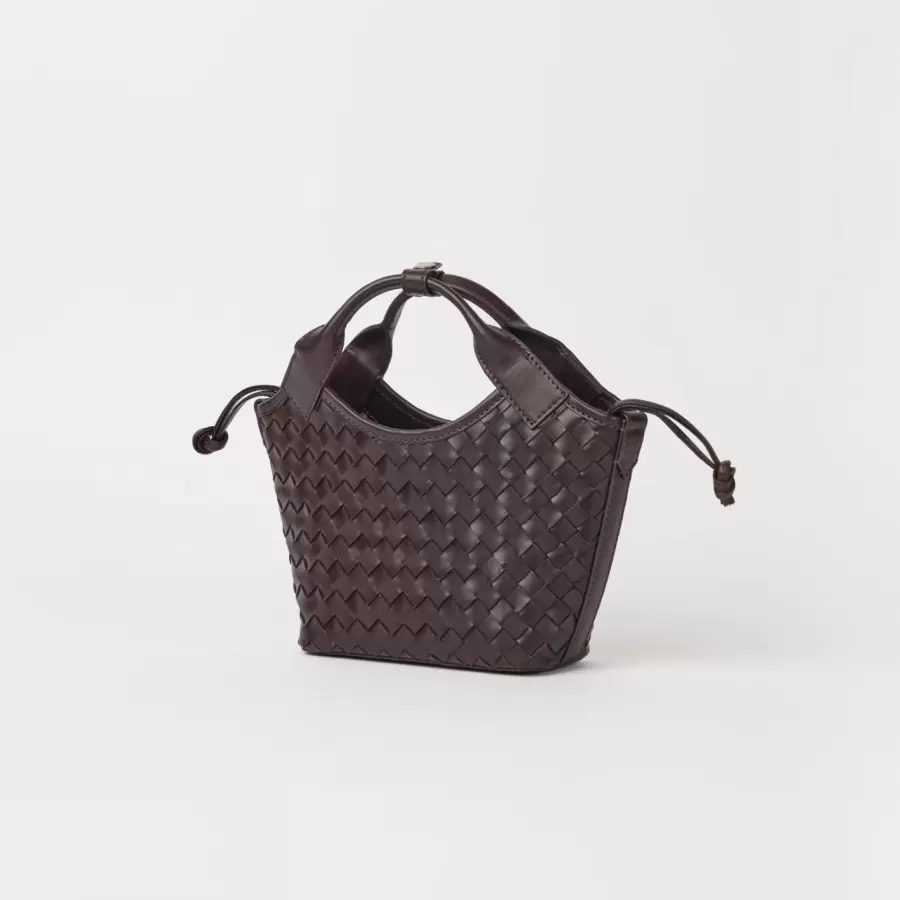 O My Bag - Mara Mini Woven Classic Leather, Chocolate