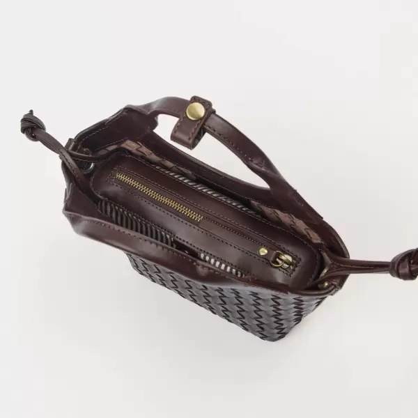 O My Bag - Mara Mini Woven Classic Leather, Chocolate