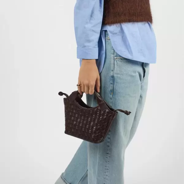 O My Bag - Mara Mini Woven Classic Leather, Chocolate