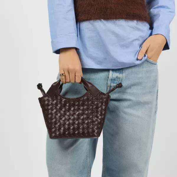 O My Bag - Mara Mini Woven Classic Leather, Chocolate