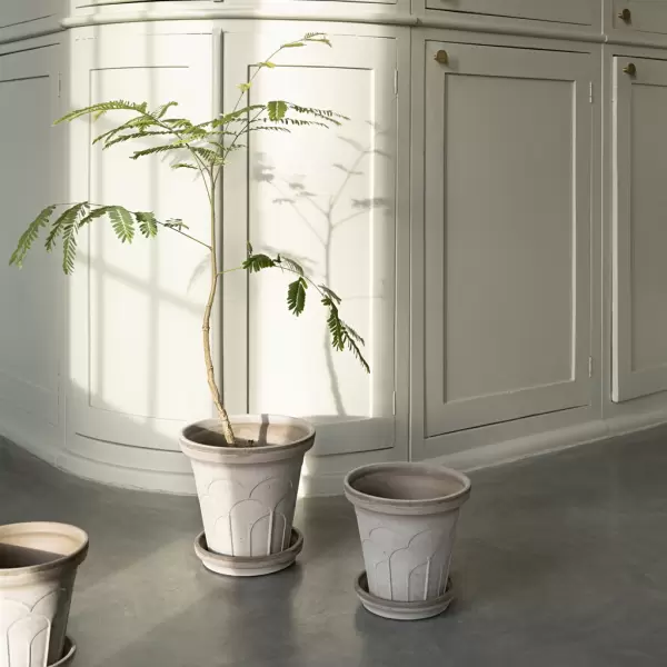 Bergs Potter - Ø:18 Fleur Uglaseret, Grå