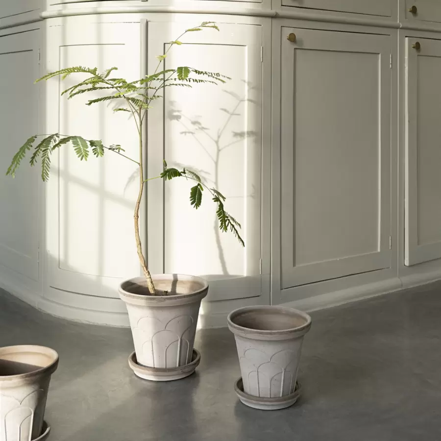 Bergs Potter - Ø:16 Fleur Uglaseret, Grå