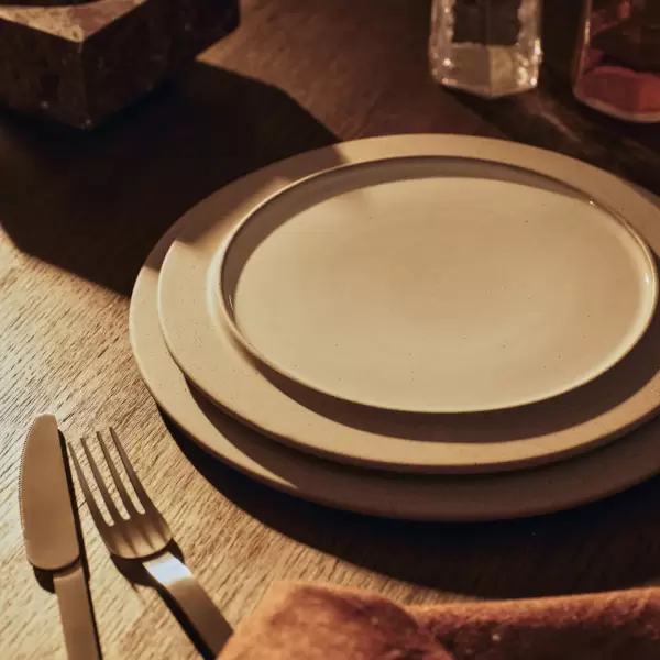 Ferm Living - 2 Desserttallerkener Ø:22 Grå/Hvid