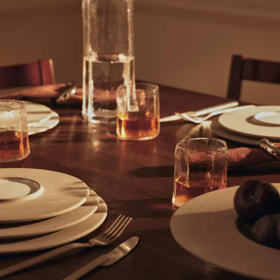 Ferm Living - 2 Desserttallerkener Ø:22 Grå/Hvid