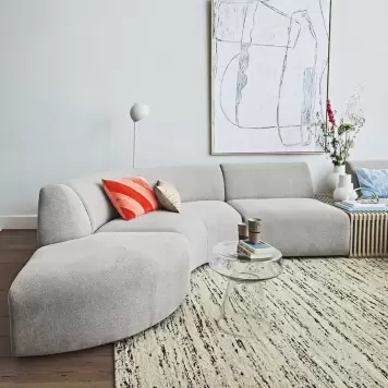 HK living - Stribet Velourpude, Rød/Pink 40*60