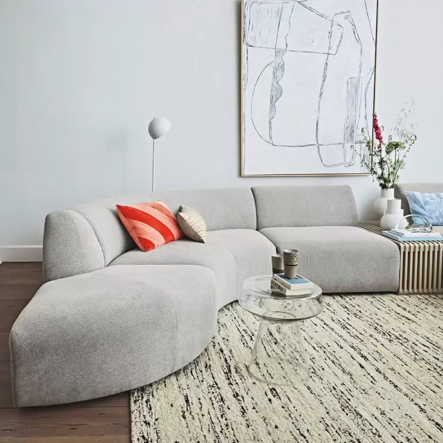 HK living - Stribet Velourpude, Rød/Pink 40*60