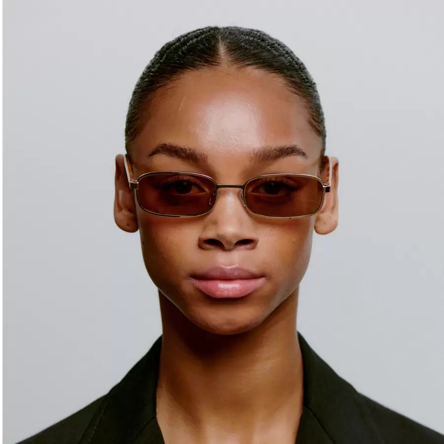 A.Kjærbede - Solbrille Noah, Gold Burnt Amber