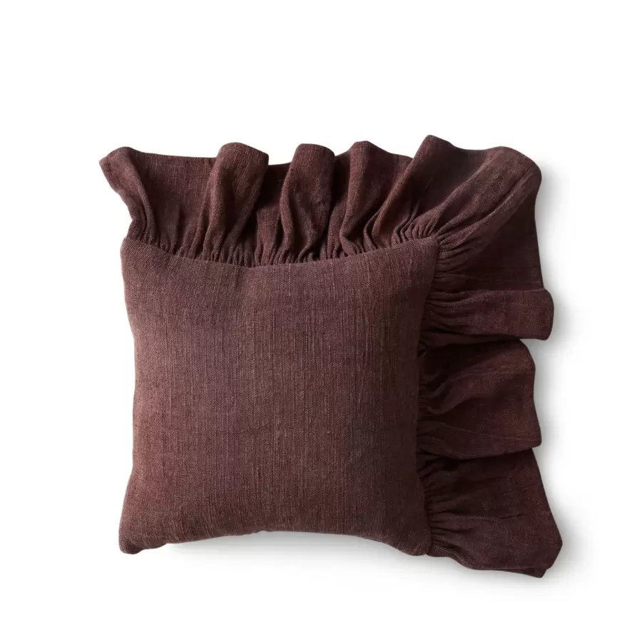 HK living - Pude Ruffle, Chestnut 50*50