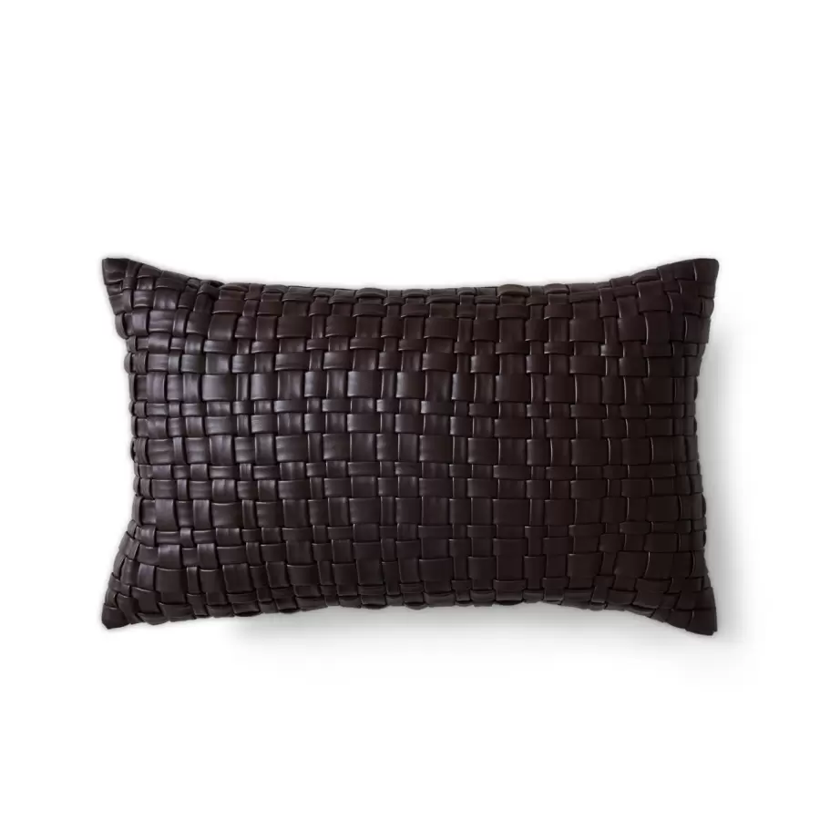 HK living - Pude Woven Faux Leather, Chocolate Brown 30*50
