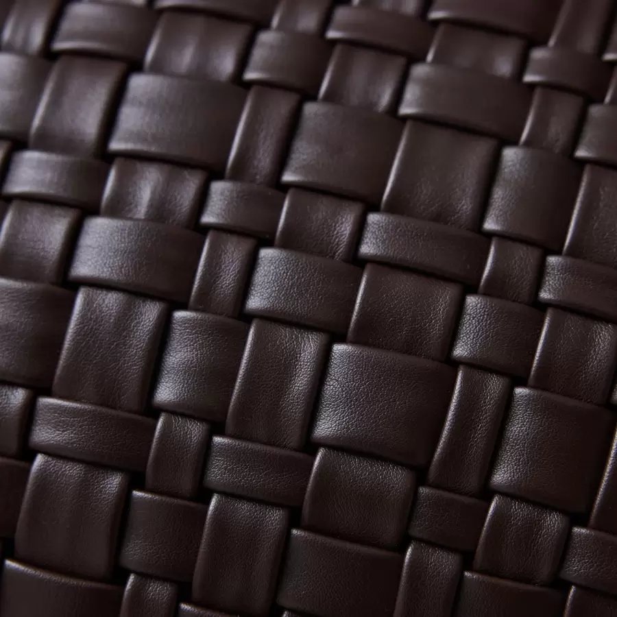 HK living - Pude Woven Faux Leather, Chocolate Brown 30*50