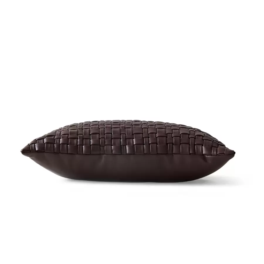 HK living - Pude Woven Faux Leather, Chocolate Brown 30*50