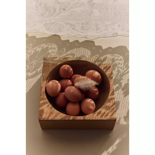 HK living -  Teak cube bowl,  medium