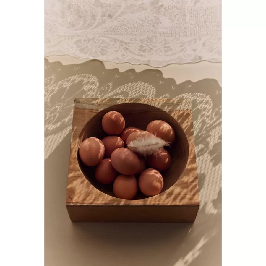 HK living -  Teak cube bowl,  medium