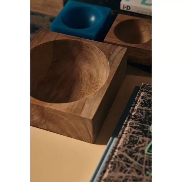 HK living -  Teak cube bowl,  medium