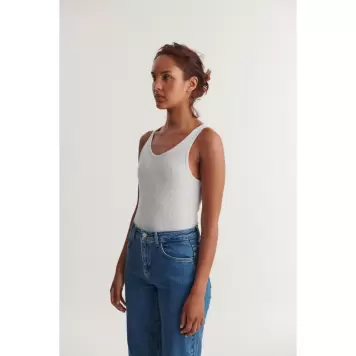 Basic Apparel - Ludmilla Tank Top, Lysegrå Melange