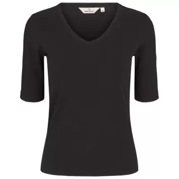 Basic Apparel - Ludmilla V-Neck, Sort Basic Apparel - Ludmilla V-Neck, Sort