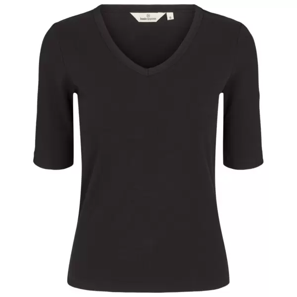 Basic Apparel - Ludmilla V-Neck, Sort Basic Apparel - Ludmilla V-Neck, Sort