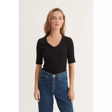 Basic Apparel - Ludmilla V-Neck, Sort