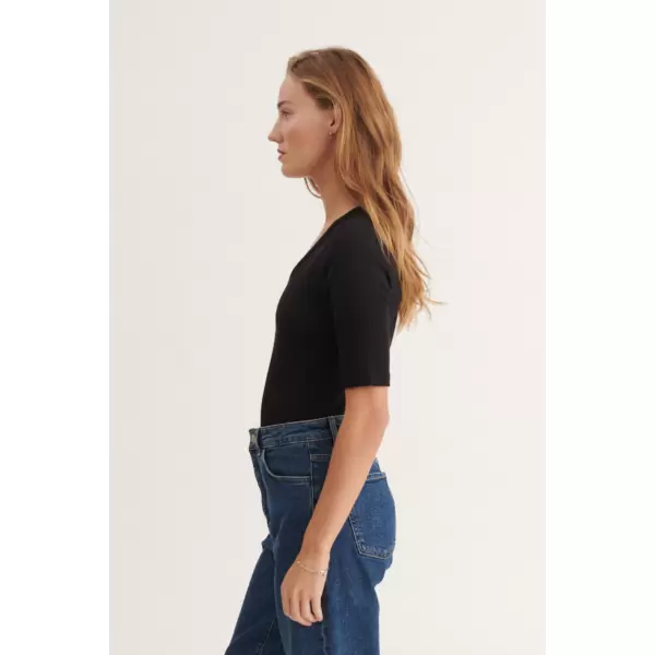 Basic Apparel - Ludmilla SS Tee, sort Basic Apparel - Ludmilla SS Tee, sort