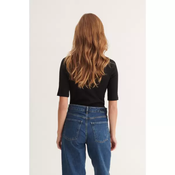 Basic Apparel - Ludmilla SS Tee, sort Basic Apparel - Ludmilla SS Tee, sort