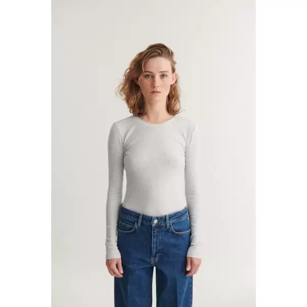 Basic Apparel - Ludmilla SS O-Neck, Lysegrå Basic Apparel - Ludmilla SS O-Neck, Lysegrå