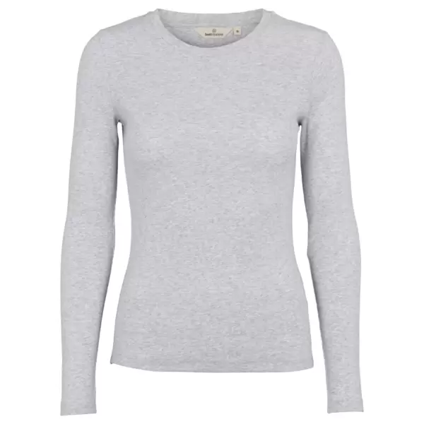 Basic Apparel - Ludmilla SS O-Neck, Lysegrå Basic Apparel - Ludmilla SS O-Neck, Lysegrå