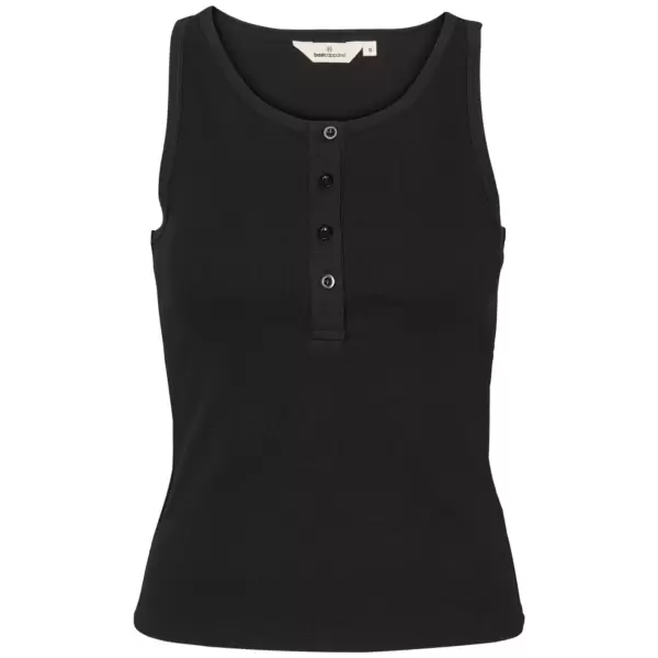 Basic Apparel - Ludmilla Granddad Tank, sort Basic Apparel - Ludmilla Granddad Tank, sort