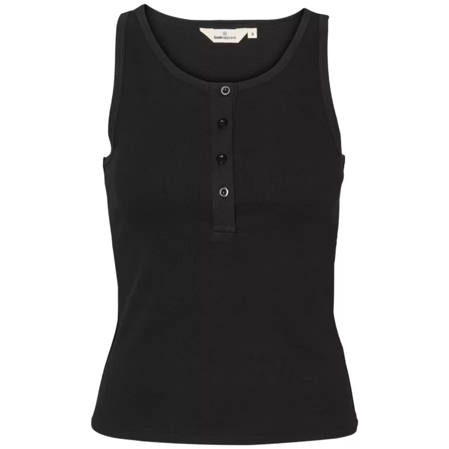 Basic Apparel - Ludmilla Granddad Tank, sort