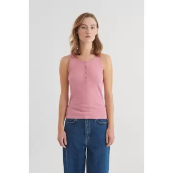 Basic Apparel - Ludmilla Granddad Tank, Cashmere Rose