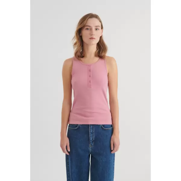 Basic Apparel - Ludmilla Granddad Tank, cashmere rose