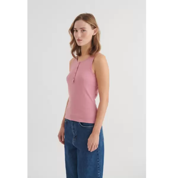 Basic Apparel - Ludmilla Granddad Tank, cashmere rose