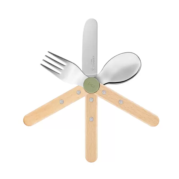 Opinel/Gourmet Supply - Børnebestik Le Petit Gourmet, Olivengrøn