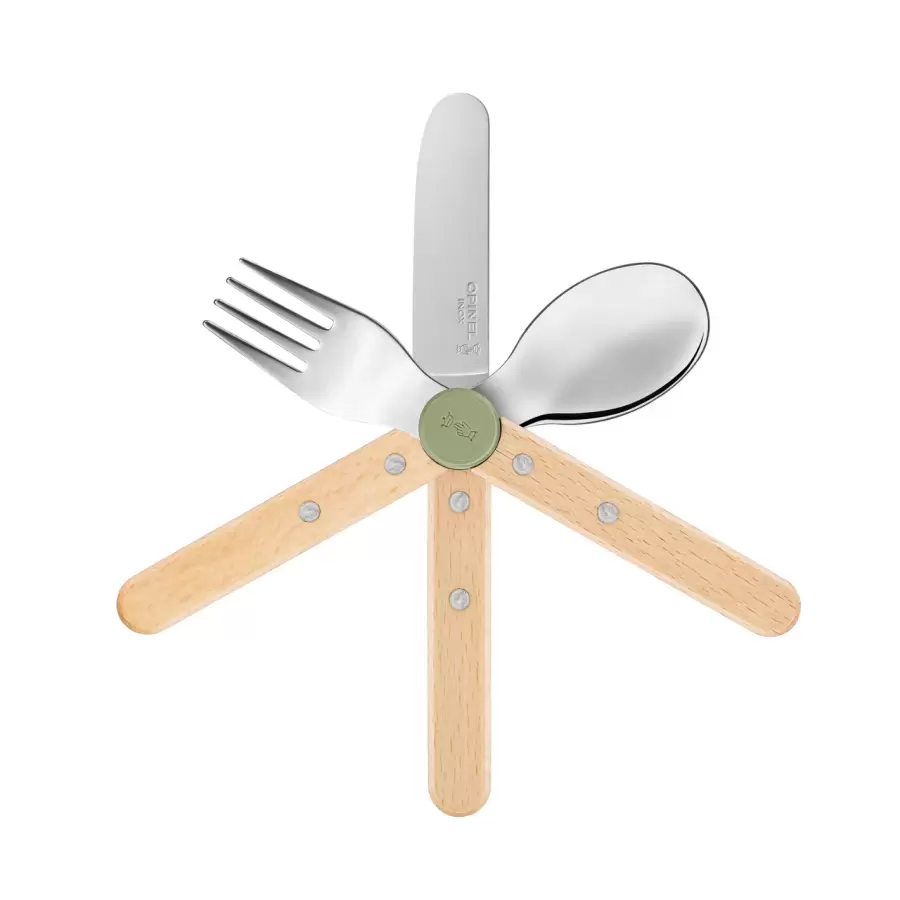 Opinel/Gourmet Supply - Børnebestik Le Petit Gourmet, Olivengrøn