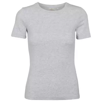 Basic Apparel - Ludmilla O-Neck, Lysegrå Melange Basic Apparel - Ludmilla O-Neck, Lysegrå Melange