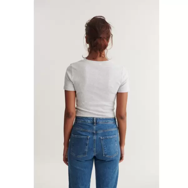 Basic Apparel - Ludmilla SS O-Neck, Lysegrå 