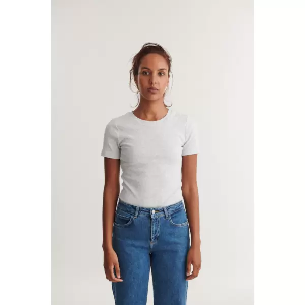 Basic Apparel - Ludmilla O-Neck, Lysegrå Melange Basic Apparel - Ludmilla O-Neck, Lysegrå Melange