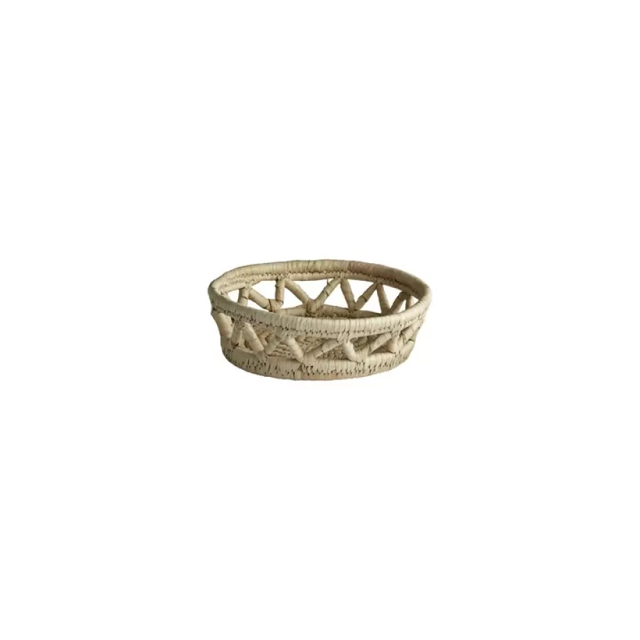 TineK Home - Date brødkurv, palmeblade, D17/21xH7 cm, natur