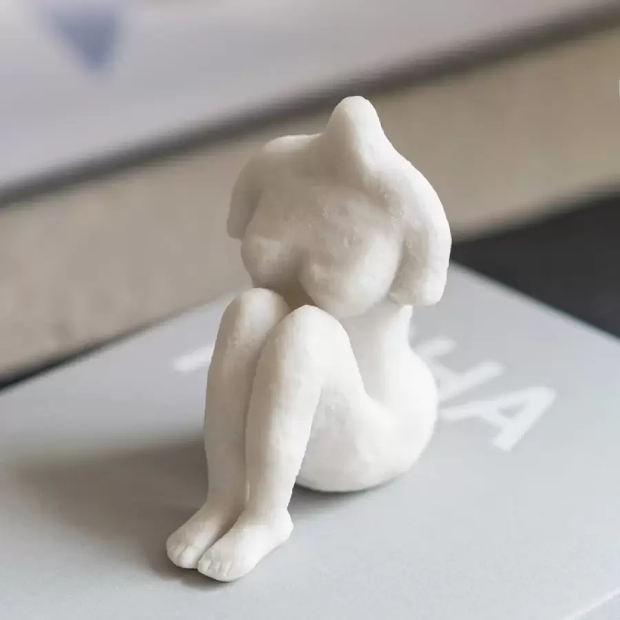 Mette Ditmer - Art Piece Sitting Woman, Off-white